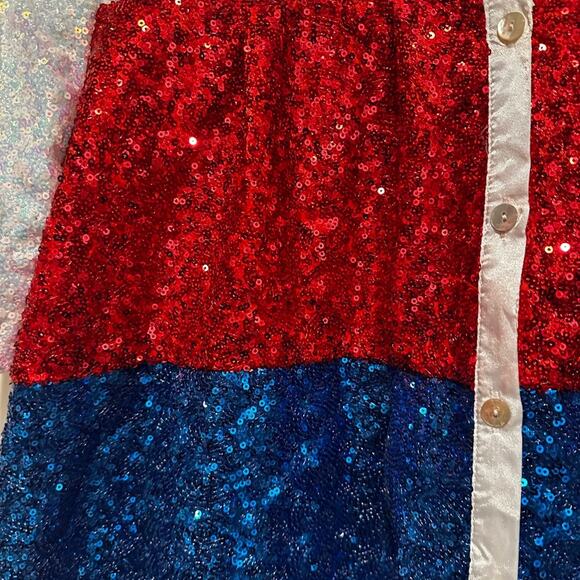 Peach Love California Kids Sequin Dress in Red, Blue, and White New No Tags - Picture 9 of 11
